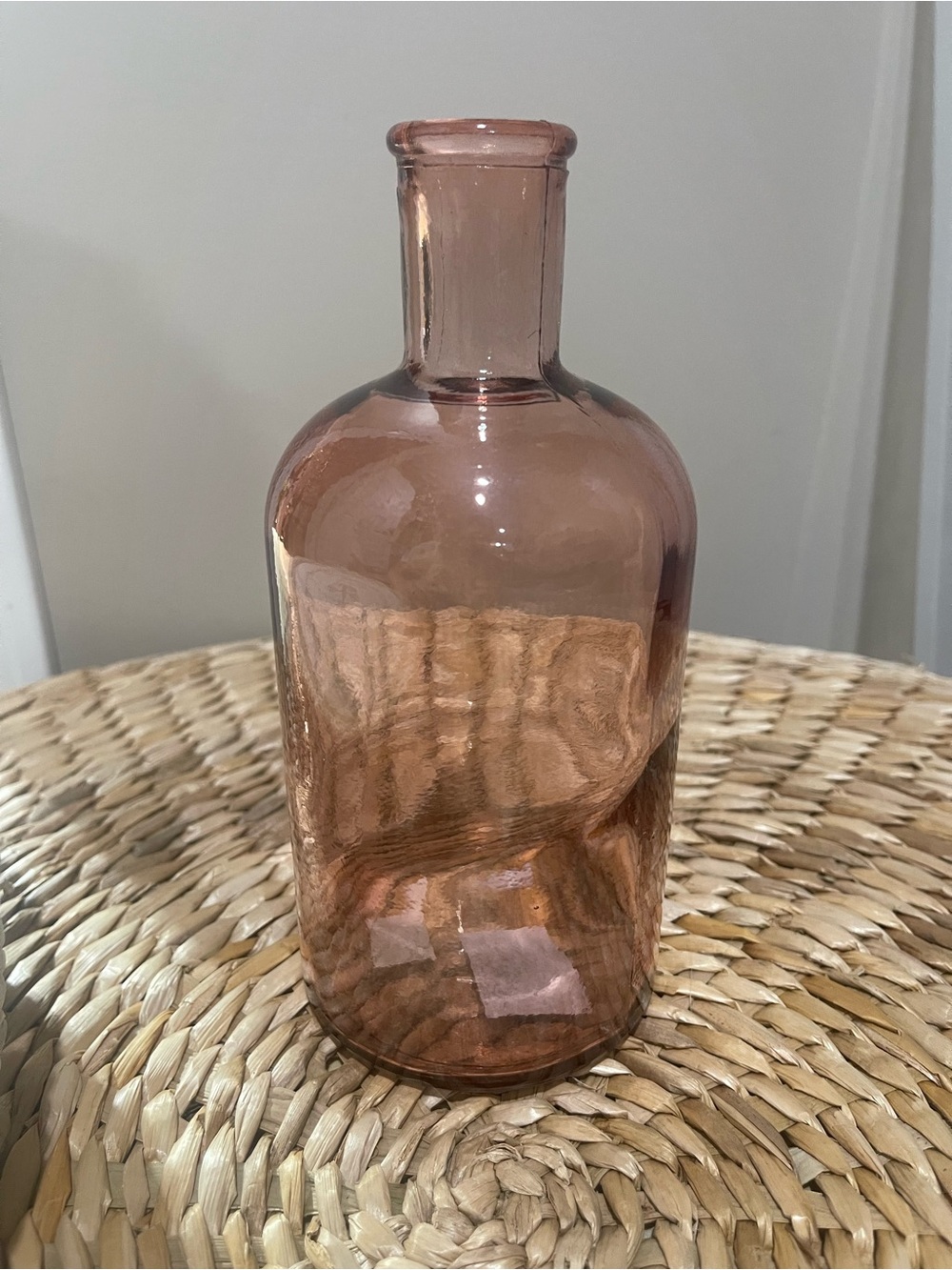Mud Pie Blush Pink Glass Bottleneck Vase
